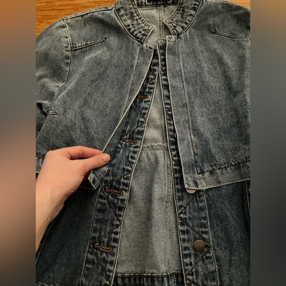 Vici Layered Two Tone Patchwork Denim Jacket - image 3